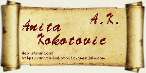 Anita Kokotović vizit kartica